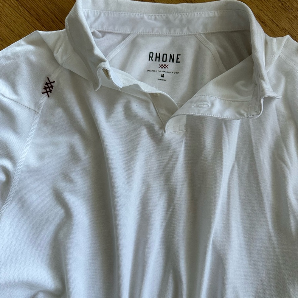 Rhône White Polo Shirt Men Medium